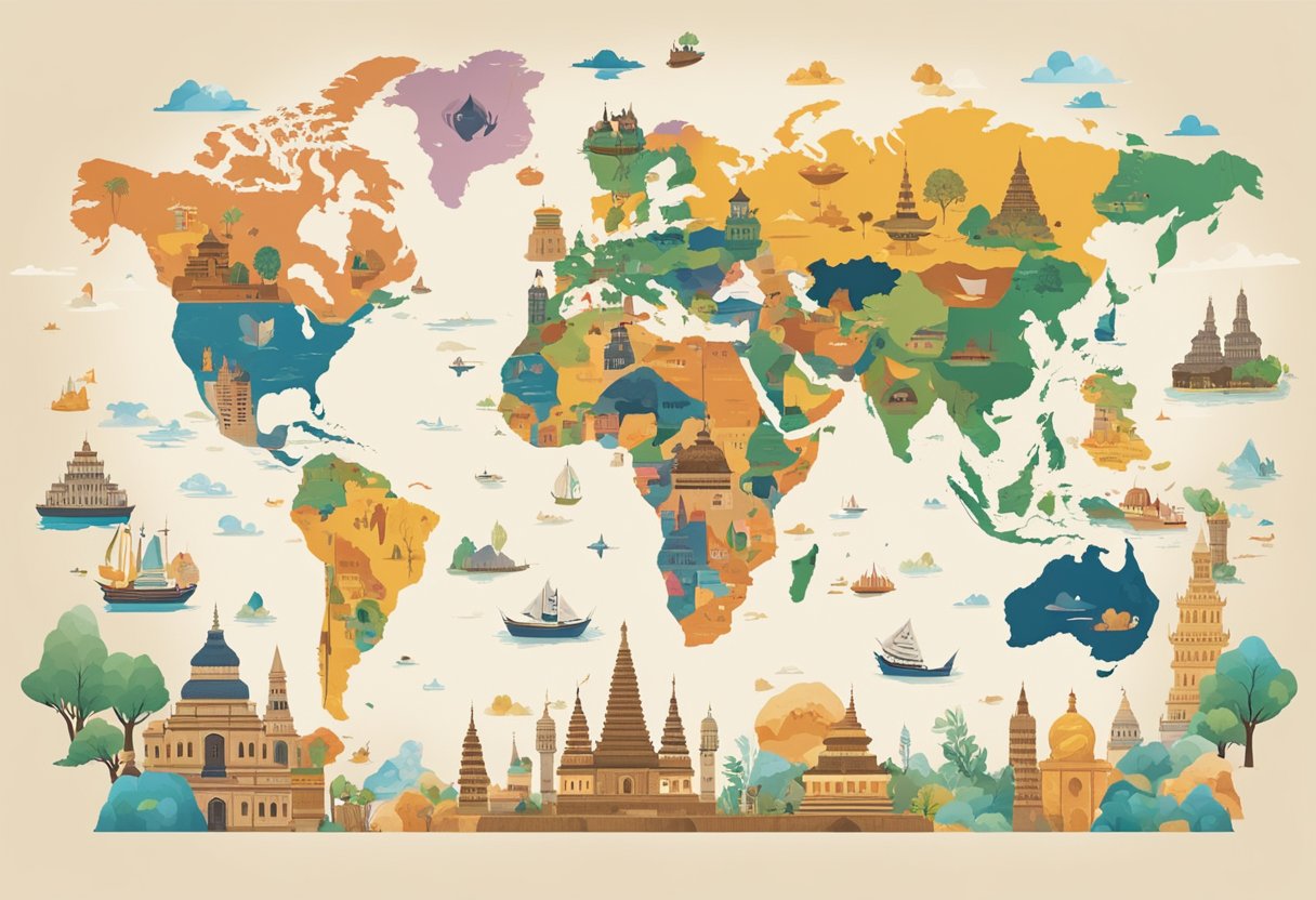 Camisetas ao redor do mundo.