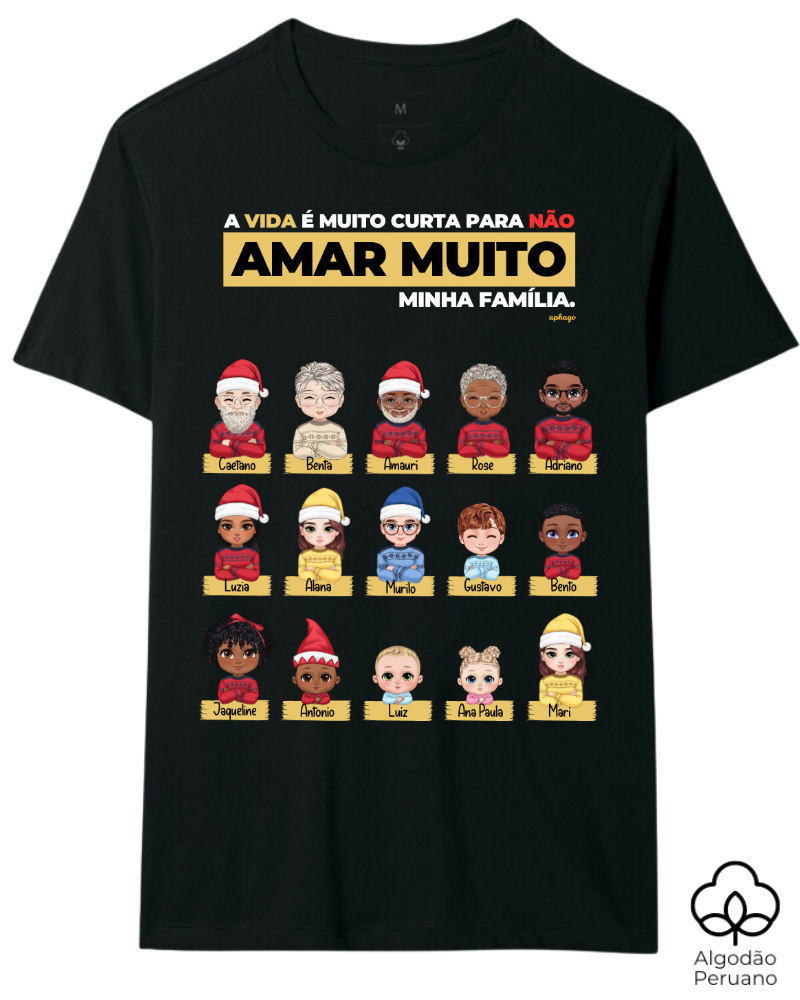 Eu e Minha Família (15 Pessoas) - Algodão Peruano
