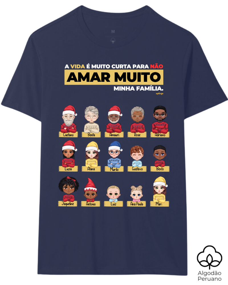 Eu e Minha Família (15 Pessoas) - Algodão Peruano
