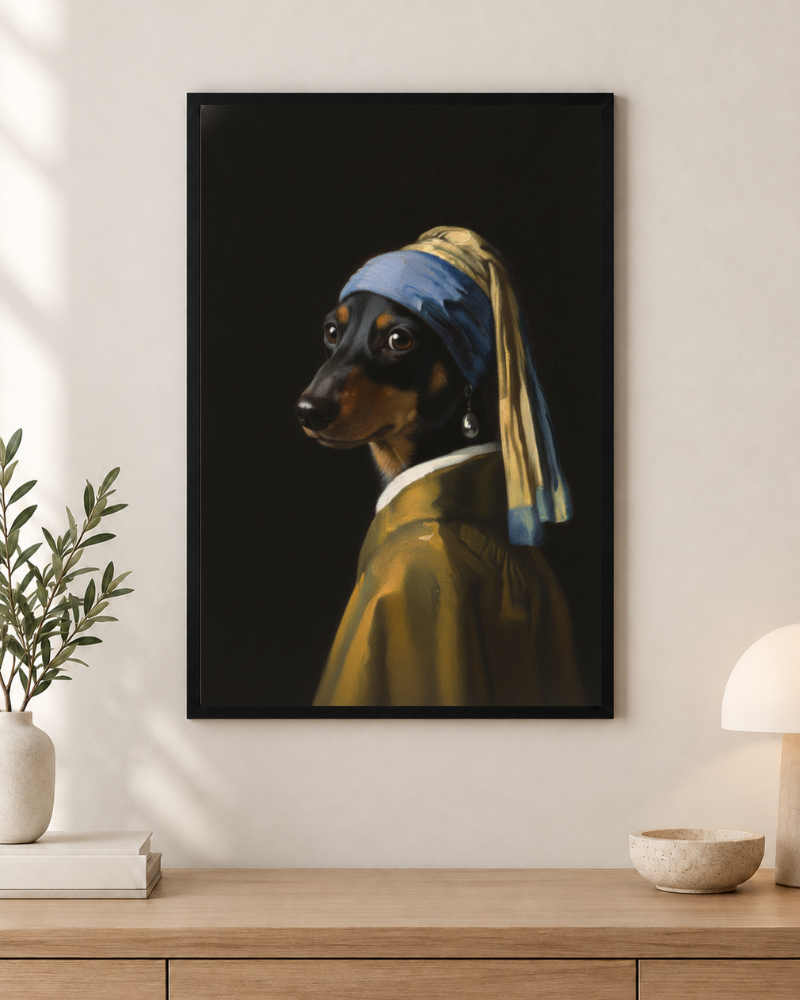 Pet com Brinco de Pérola - Quadro