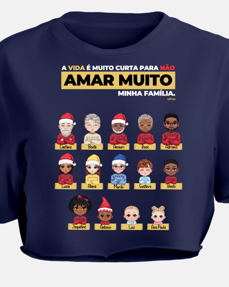 Eu e Minha Família (13 a 14 Pessoas) - Cropped e Regata