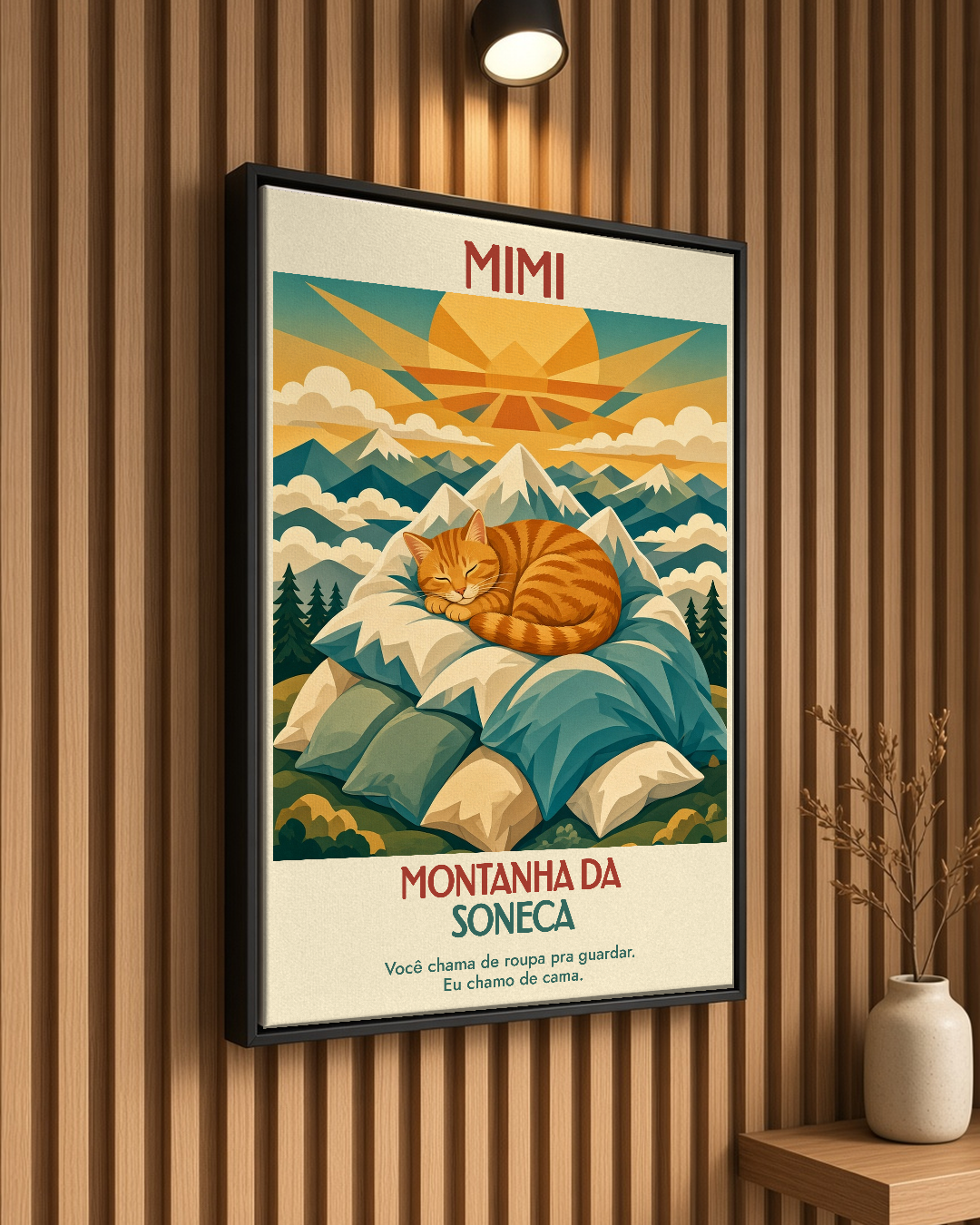 Quadro personalizado Lugares do meu Gato – Montanha da Soneca em canvas (tela sem vidro) – mockup 2