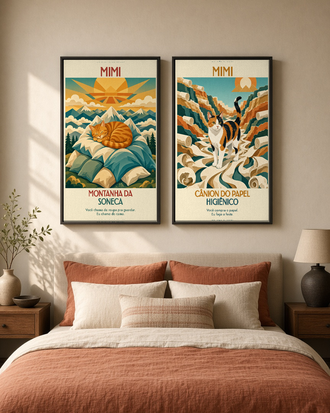 Quadro personalizado Lugares do meu Gato – Cânion do Papel Higiênico em canvas (tela sem vidro) – mockup 2