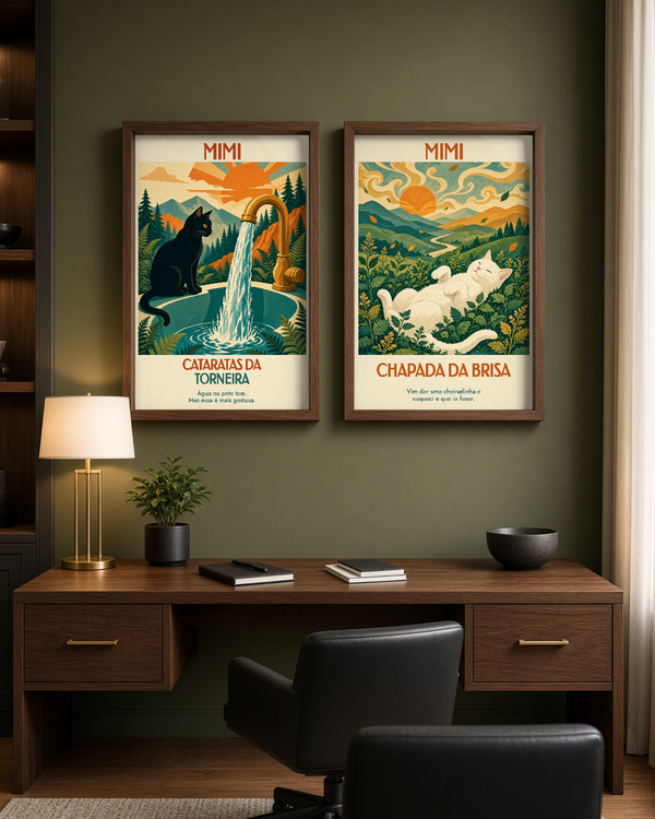 Quadro personalizado Lugares do meu Gato – Cataratas da Torneira com moldura caixa com vidro – mockup 2