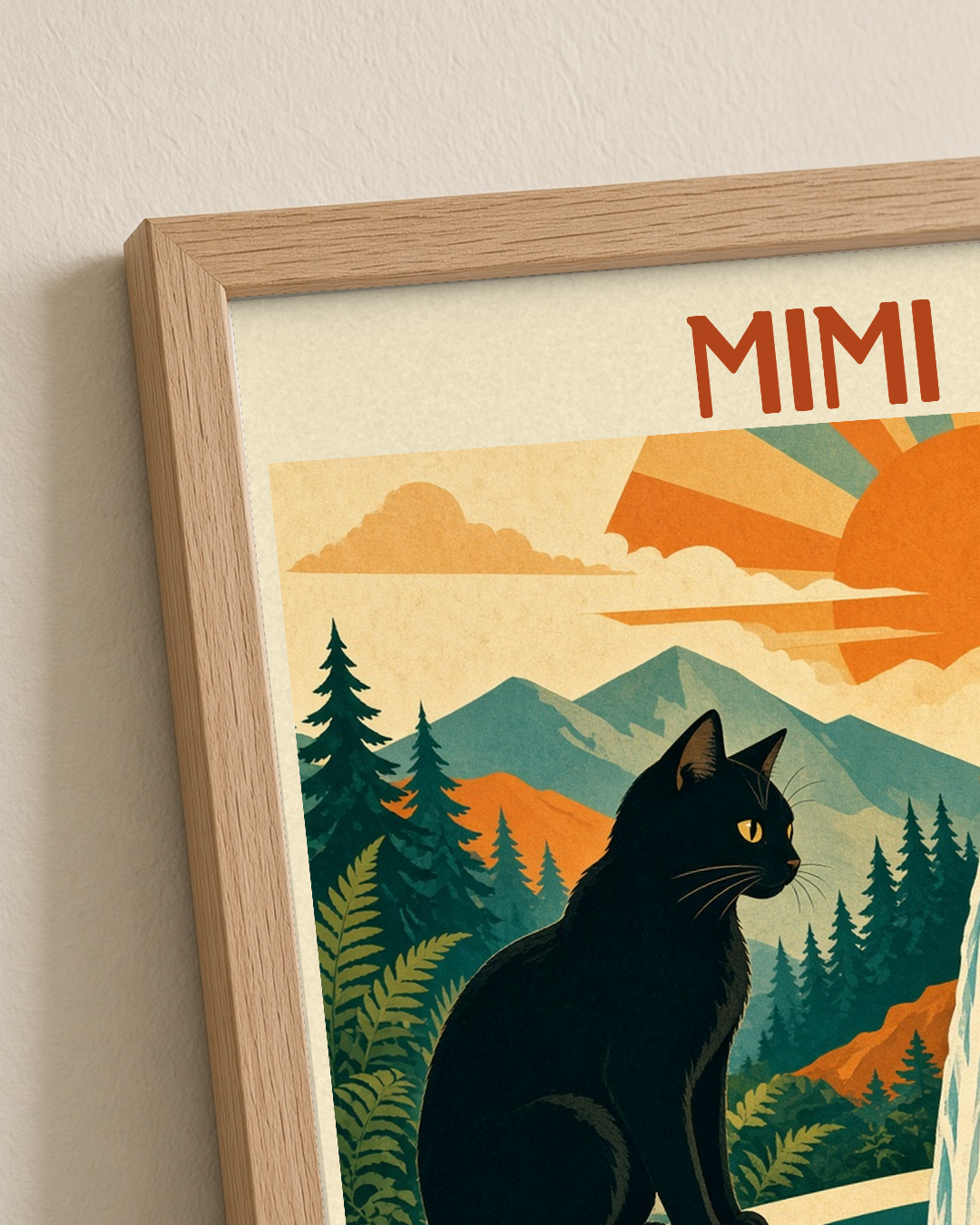 Quadro personalizado Lugares do meu Gato – Cataratas da Torneira com moldura filete com vidro – mockup 1