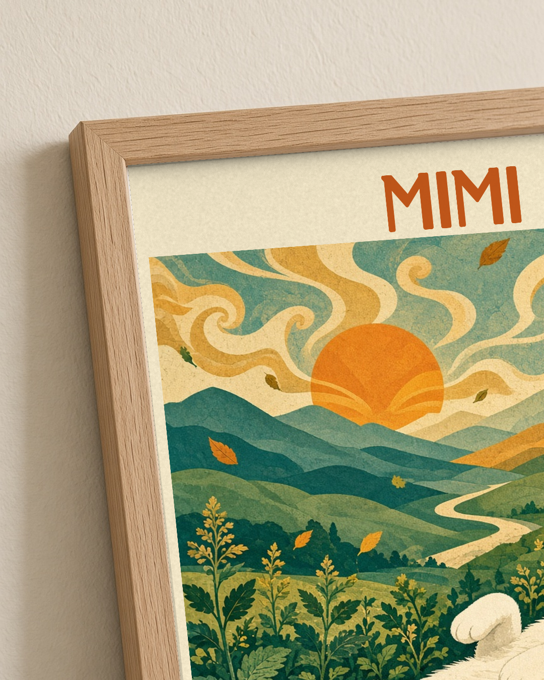 Quadro personalizado Lugares do meu Gato – Chapada da Brisa com moldura filete com vidro – mockup 1