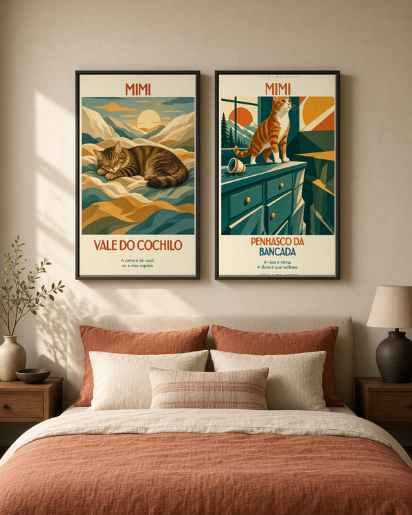 Quadro personalizado Lugares do meu Gato – Penhasco da Bancada em canvas (tela sem vidro) – mockup 2