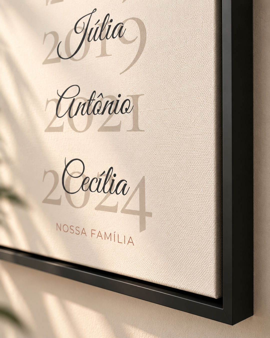 Quadro Nossa História em Anos personalizado com canvas – mockup 2 | Aphago