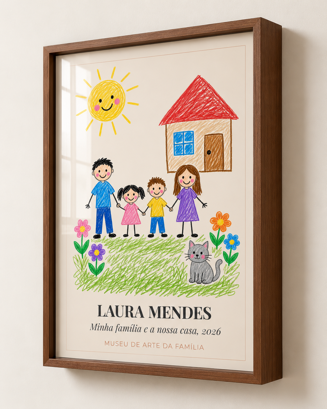 Quadro Desenho do Meu Filho personalizado com moldura caixa – mockup 1 | Aphago