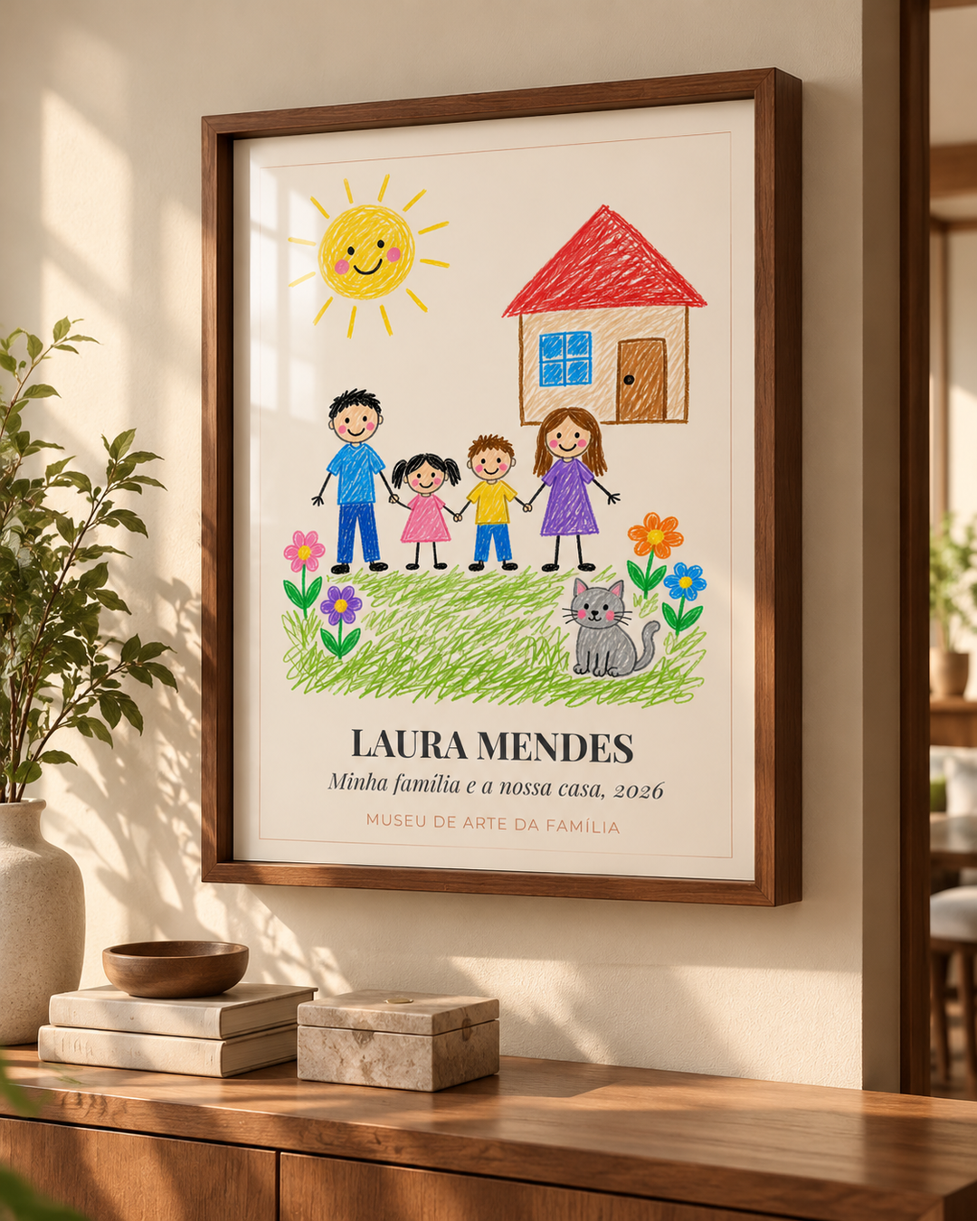 Quadro Desenho do Meu Filho personalizado com moldura caixa – mockup 2 | Aphago