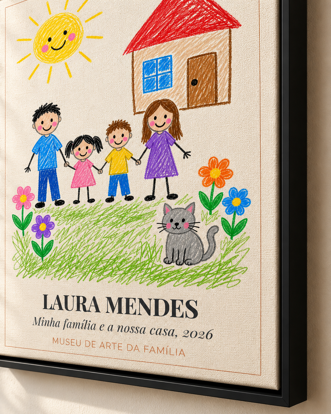 Quadro Desenho do Meu Filho personalizado com canvas – mockup 2 | Aphago