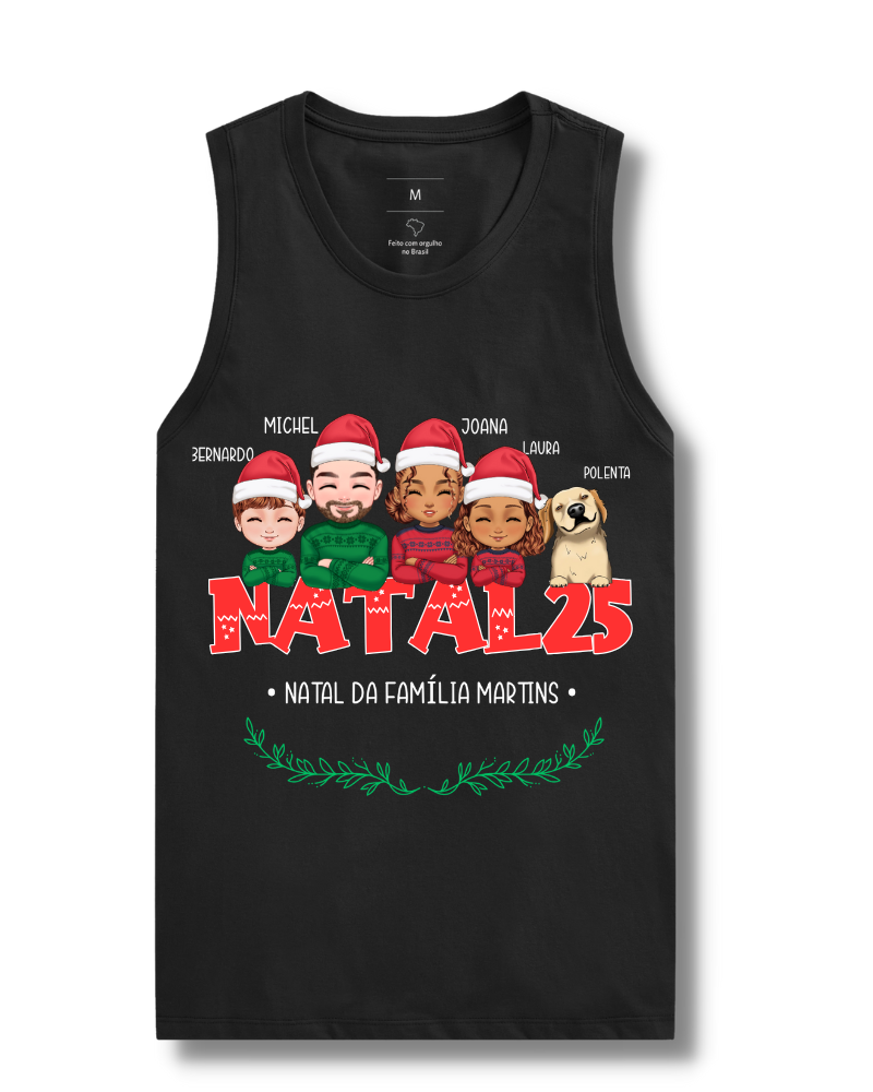 Família Natalina - Cropped e Regata
