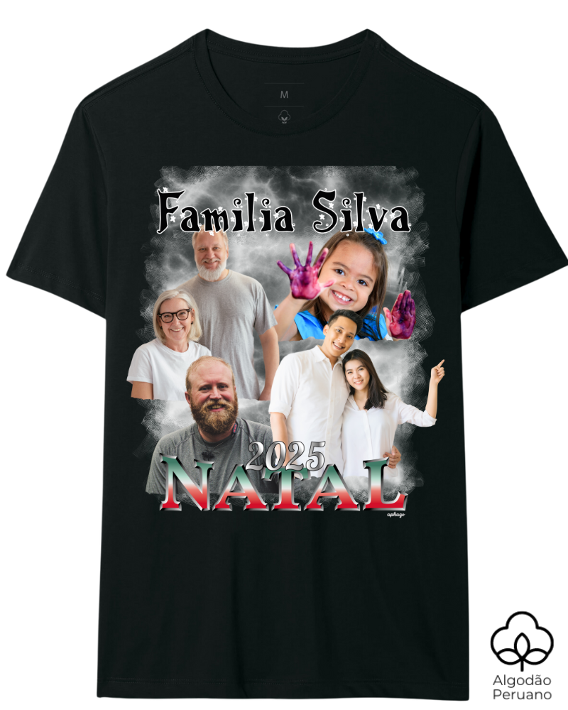 Minha Família Natalina Bootleg - Algodão Peruano