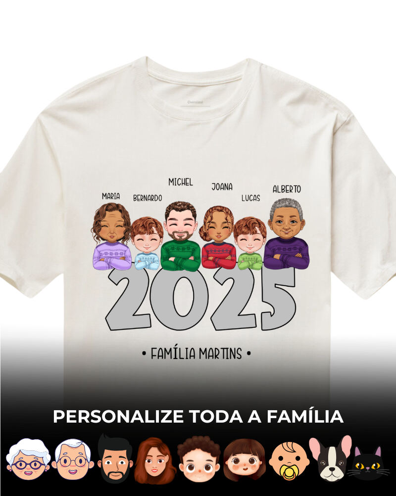Minha Família no Ano Novo (3-6 Pessoas) - Oversized