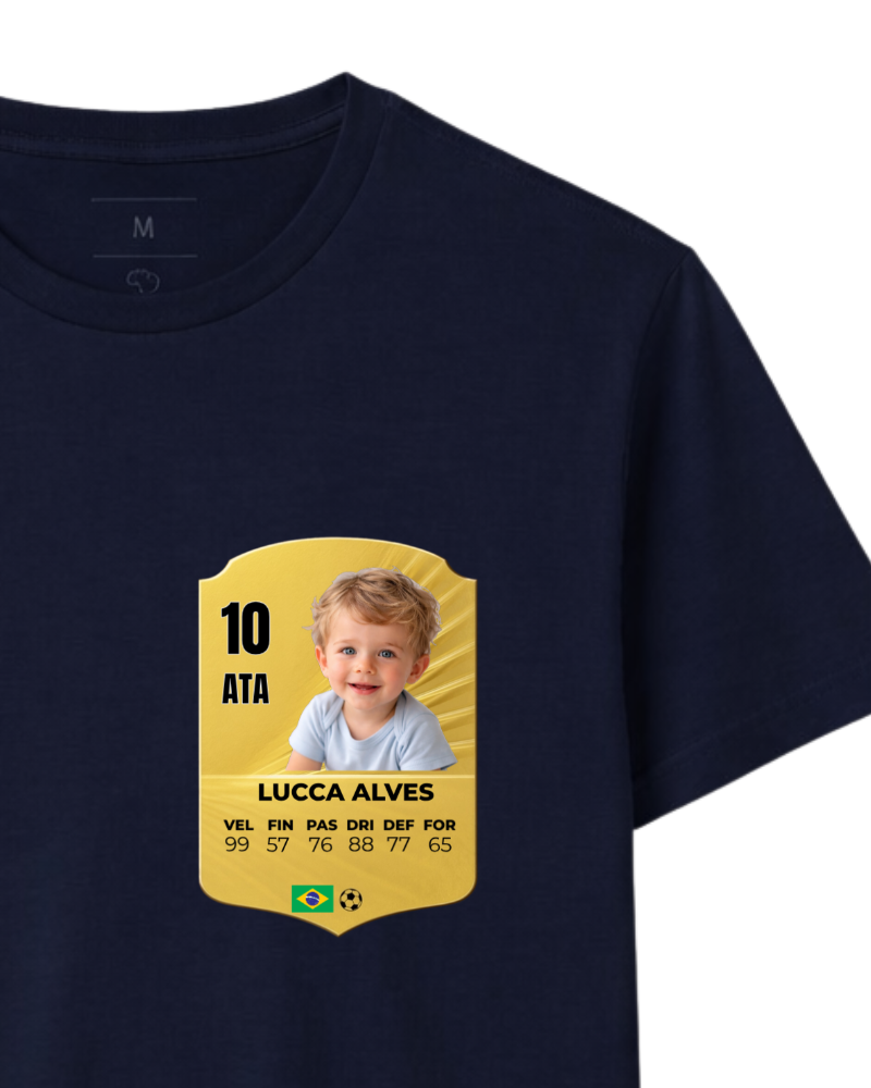 Camiseta Gold Rare Card - Copa do Mundo 2026 - Algodão Peruano