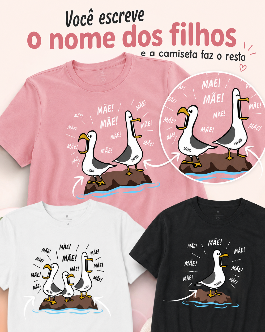 Camiseta Mãe Mãe Mãe
