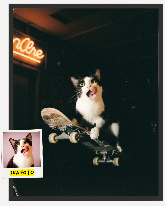 Quadro - Meu gato de Skate