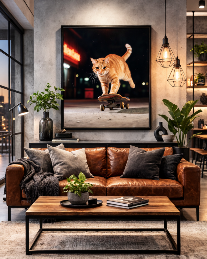 Quadro - Meu gato de Skate
