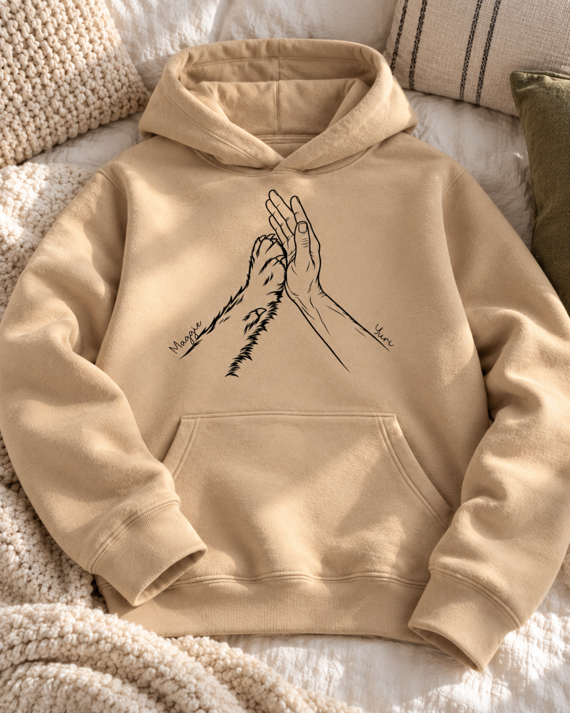 Nossa conexão - Mão e Pata - Hoodie - cores claras
