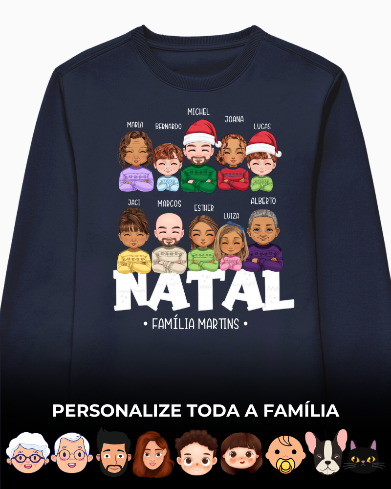 Família Natalina (7-10 Pessoas) - Moletom