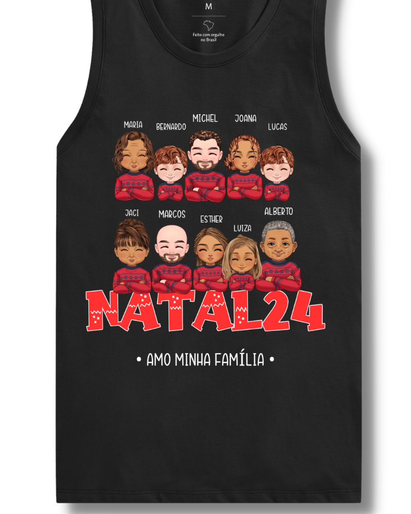 Família Natalina (7-10 Pessoas) - Cropped e Regata