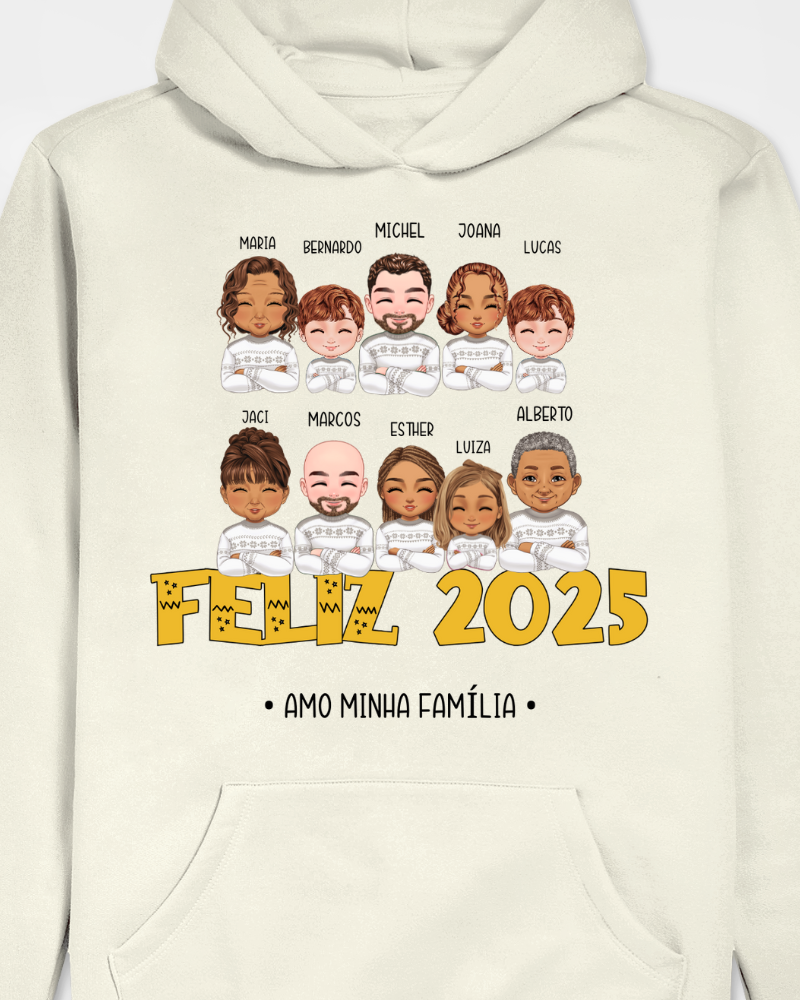 Minha Família no Ano Novo (7-10 Pessoas) - Moletom