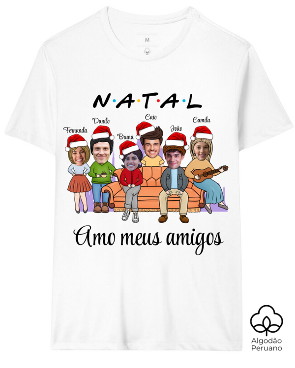 Natal com Friends - Algodão Peruano (Cores Claras)