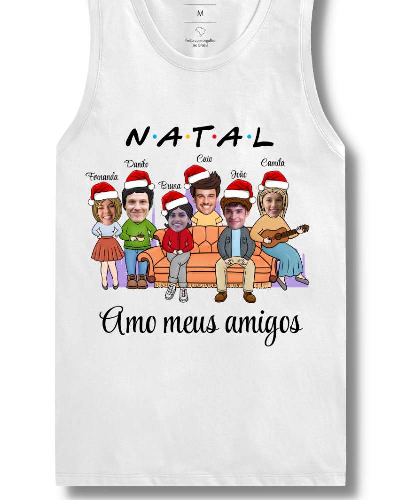 Natal com Friends - Cropped e Regata (Cores Claras)