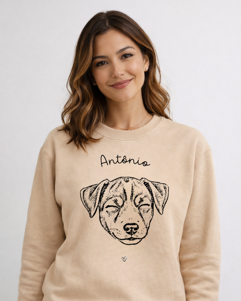 Amor em Rabiscos (rosto do seu pet) - Suéter