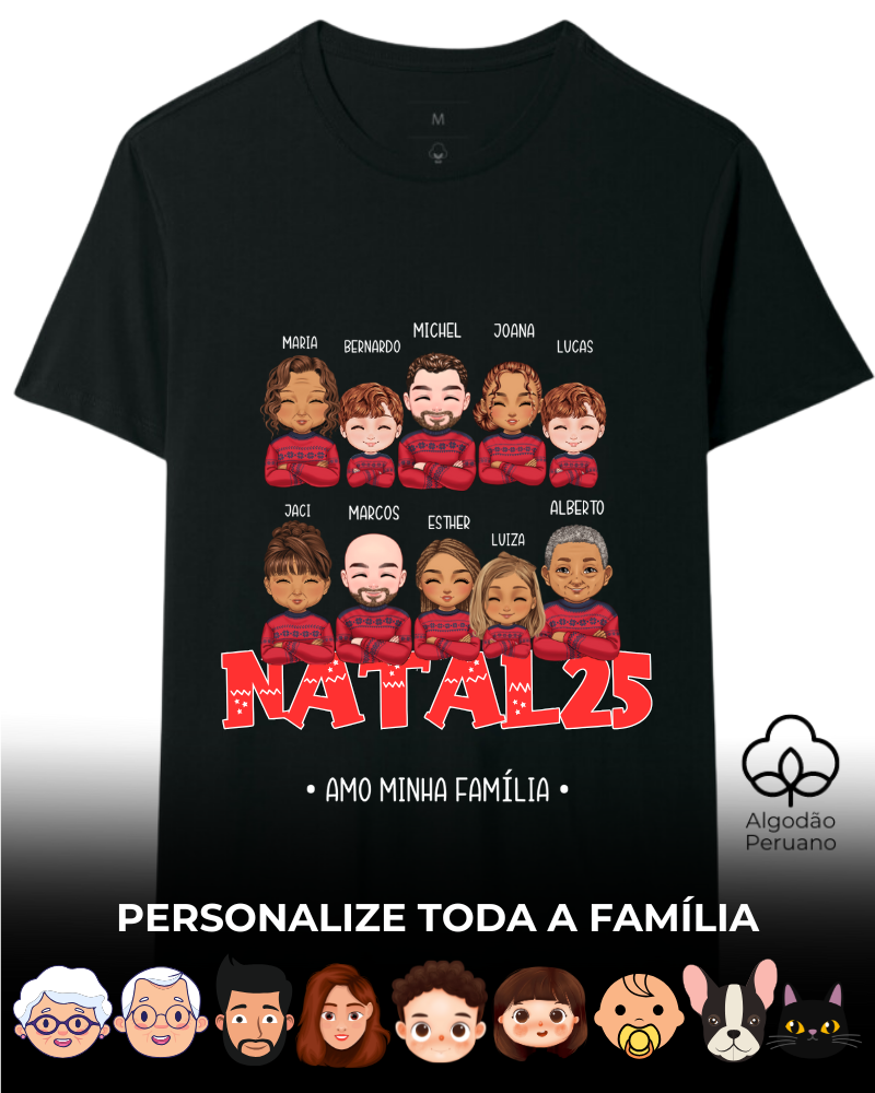 Família Natalina (7-10 Pessoas) - Algodão Peruano