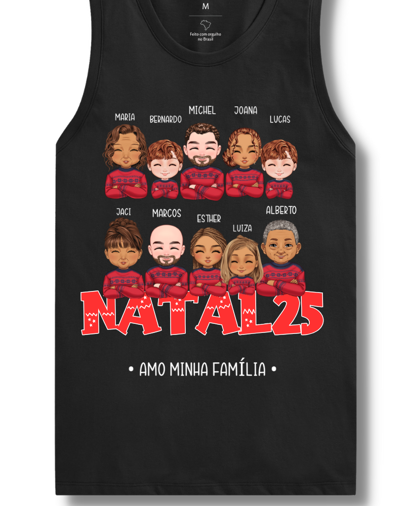Família Natalina (7-10 Pessoas) - Cropped e Regata