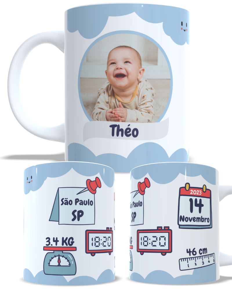 Caneca Cheguei ao Mundo!