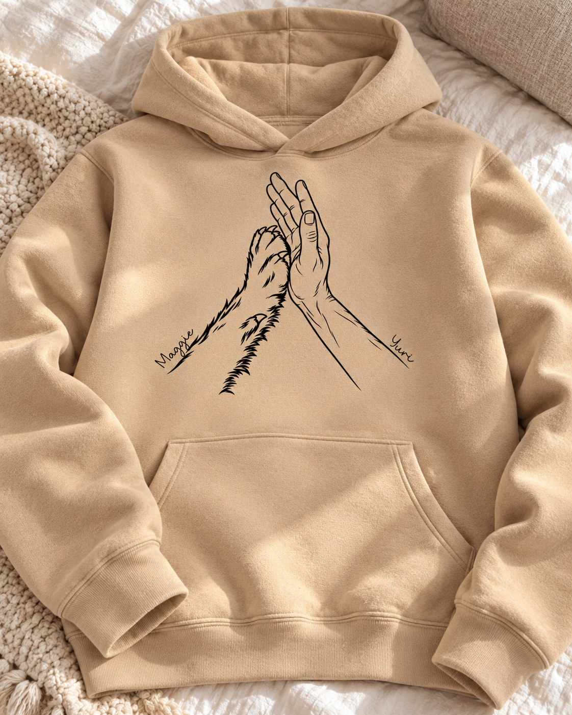 Nossa conexão - Mão e Pata - Hoodie - cores claras