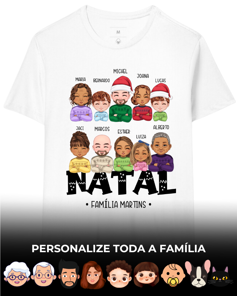 Família Natalina (7-10 Pessoas) (Cores Claras)