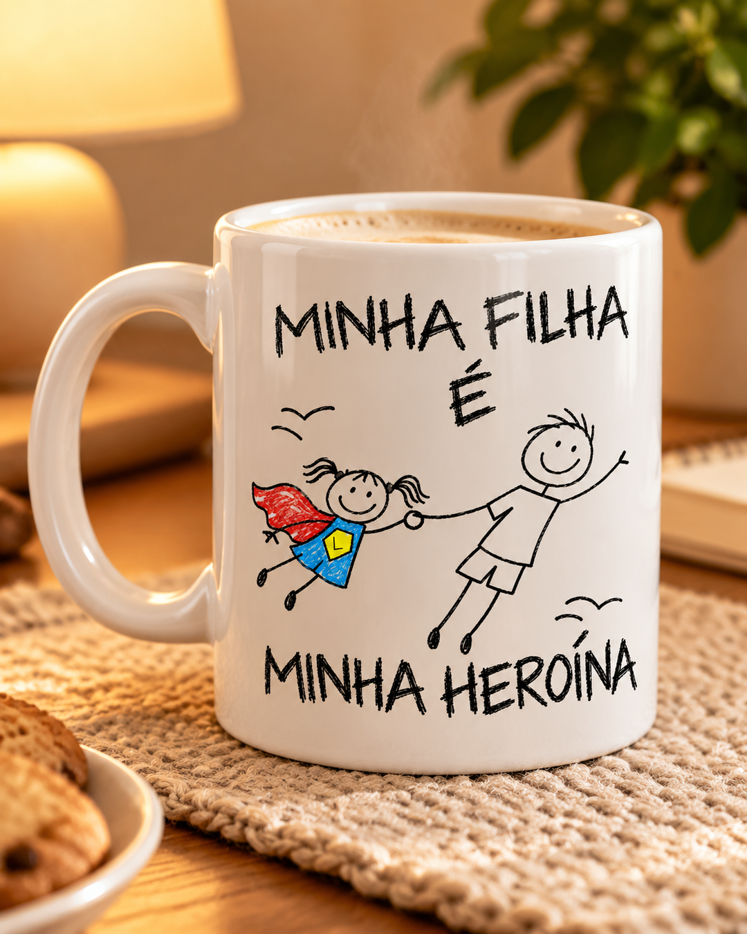 Caneca personalizada Minha filha é minha heroína – outro lado da caneca