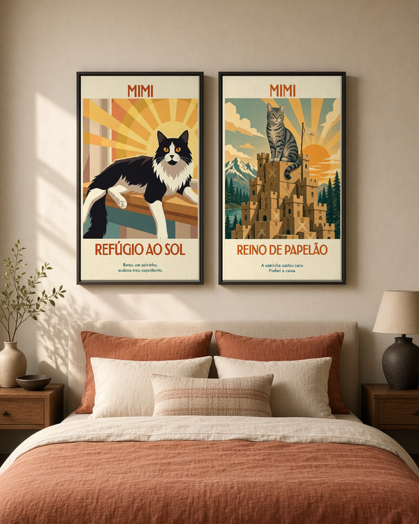 Quadro personalizado Lugares do meu Gato – Reino de Papelão em canvas (tela sem vidro) – mockup 2
