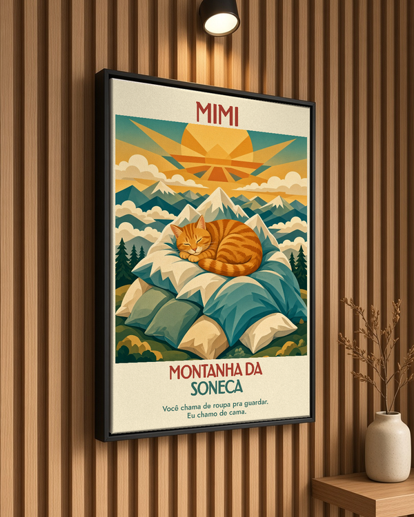 Quadro personalizado Lugares do meu Gato – Montanha da Soneca em canvas (tela sem vidro) – mockup 2