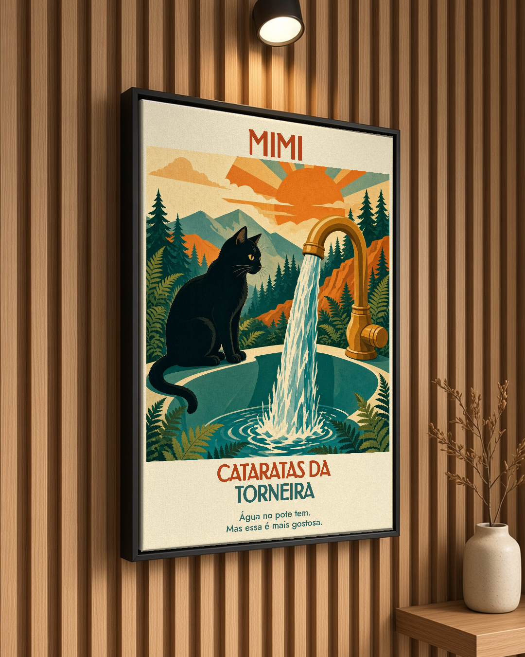 Quadro personalizado Lugares do meu Gato – Cataratas da Torneira em canvas (tela sem vidro) – mockup 2
