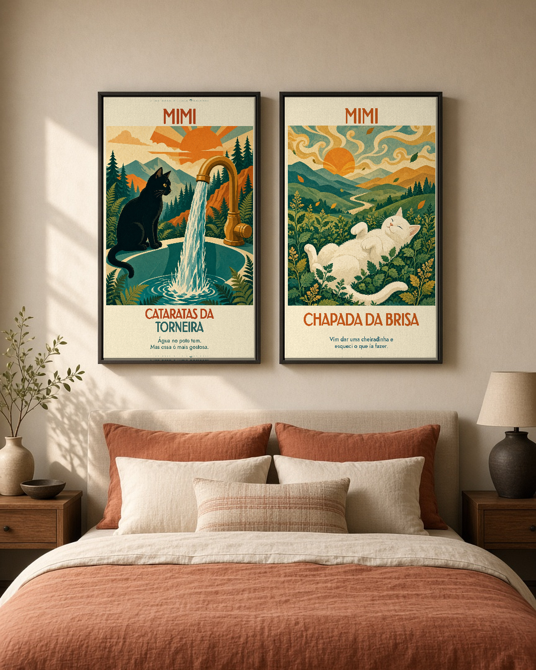 Quadro personalizado Lugares do meu Gato – Chapada da Brisa em canvas (tela sem vidro) – mockup 2