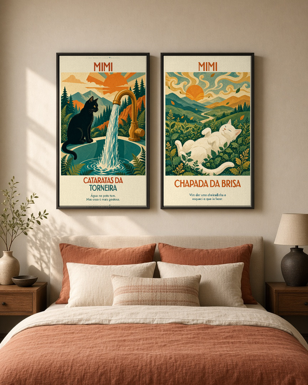 Quadro personalizado Lugares do meu Gato – Chapada da Brisa em canvas (tela sem vidro) – mockup 2