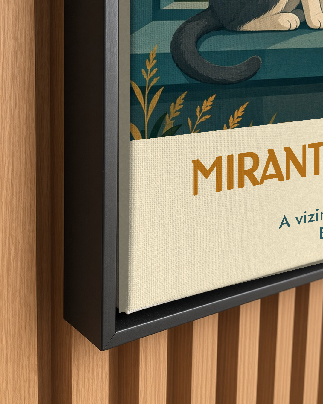 Quadro personalizado Lugares do meu Gato – Mirante da Fofoca em canvas (tela sem vidro) – mockup 1