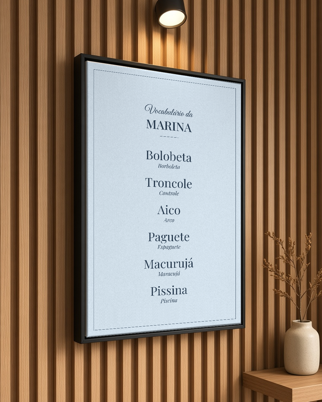 Quadro personalizado O Melhor Vocabulário em canvas (tela sem vidro) – mockup 2