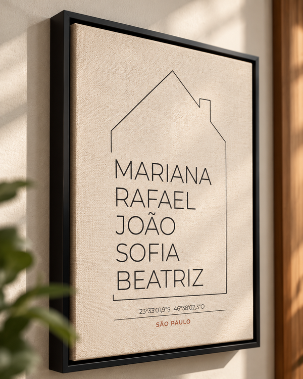 Quadro Casa da Família personalizado com canvas – mockup 2 | Aphago