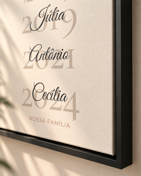 Quadro Nossa História em Anos personalizado com canvas – mockup 2 | Aphago