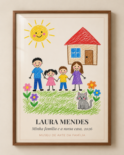 Quadro Desenho do Meu Filho personalizado com moldura filete – mockup 1 | Aphago