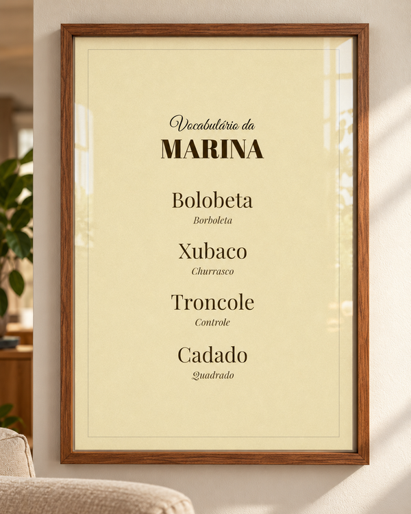 Quadro O Melhor Vocabulário – Personalizado