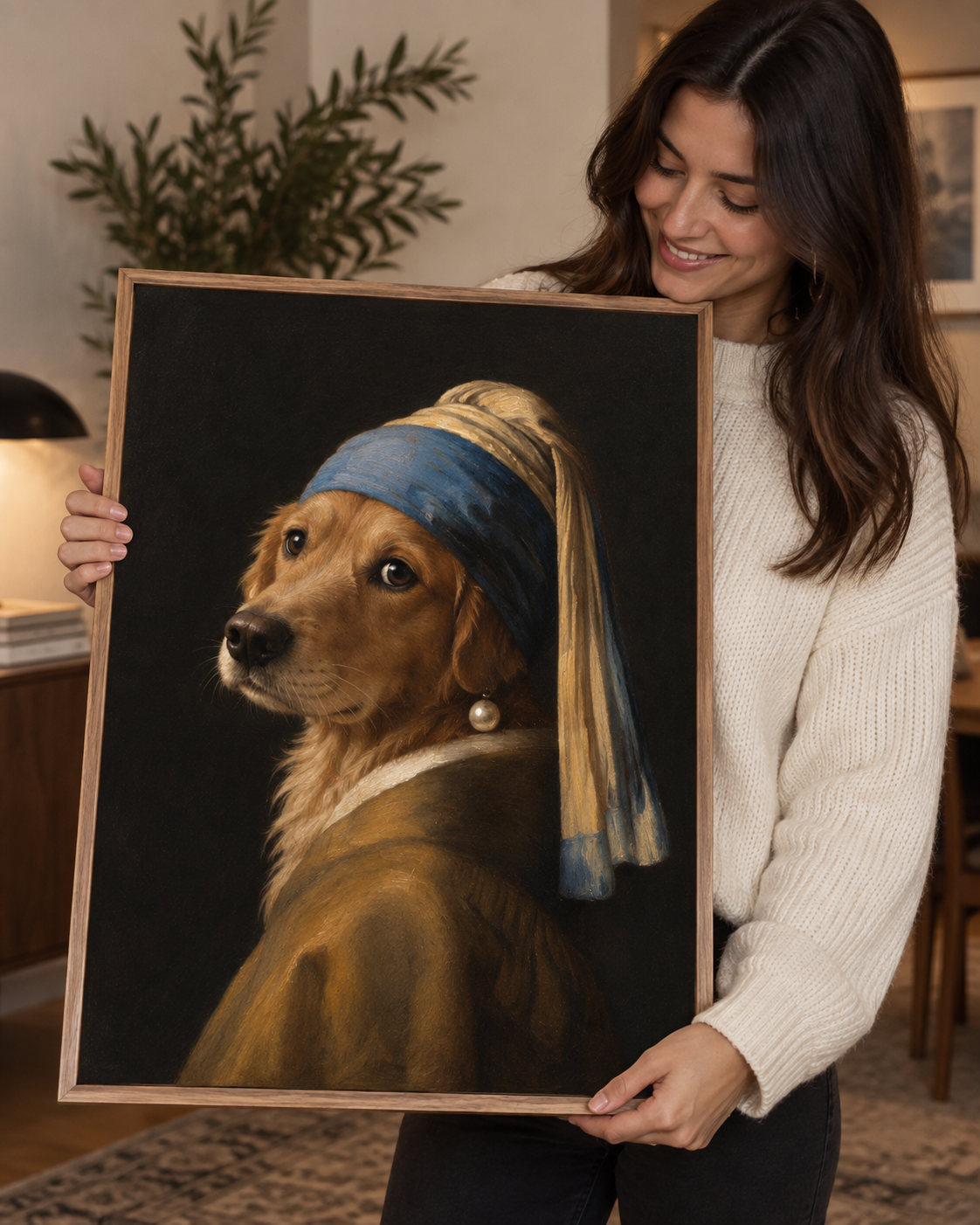 Pet com Brinco de Pérola - Quadro