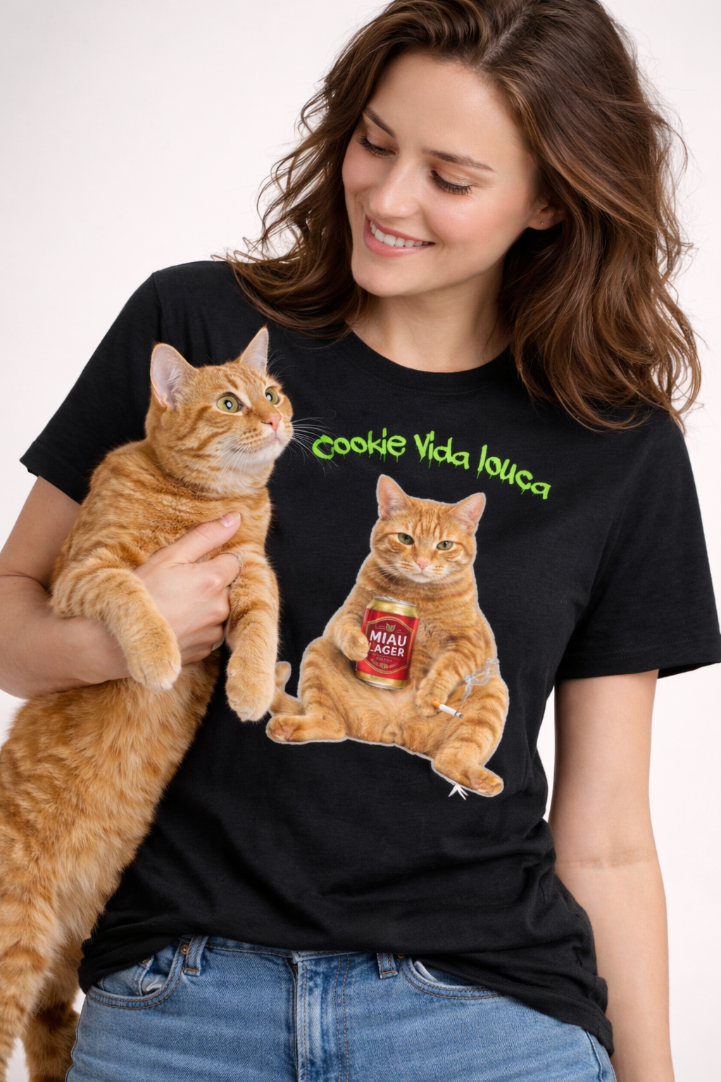 Meu Gato Vida Louca - Algodão Peruano
