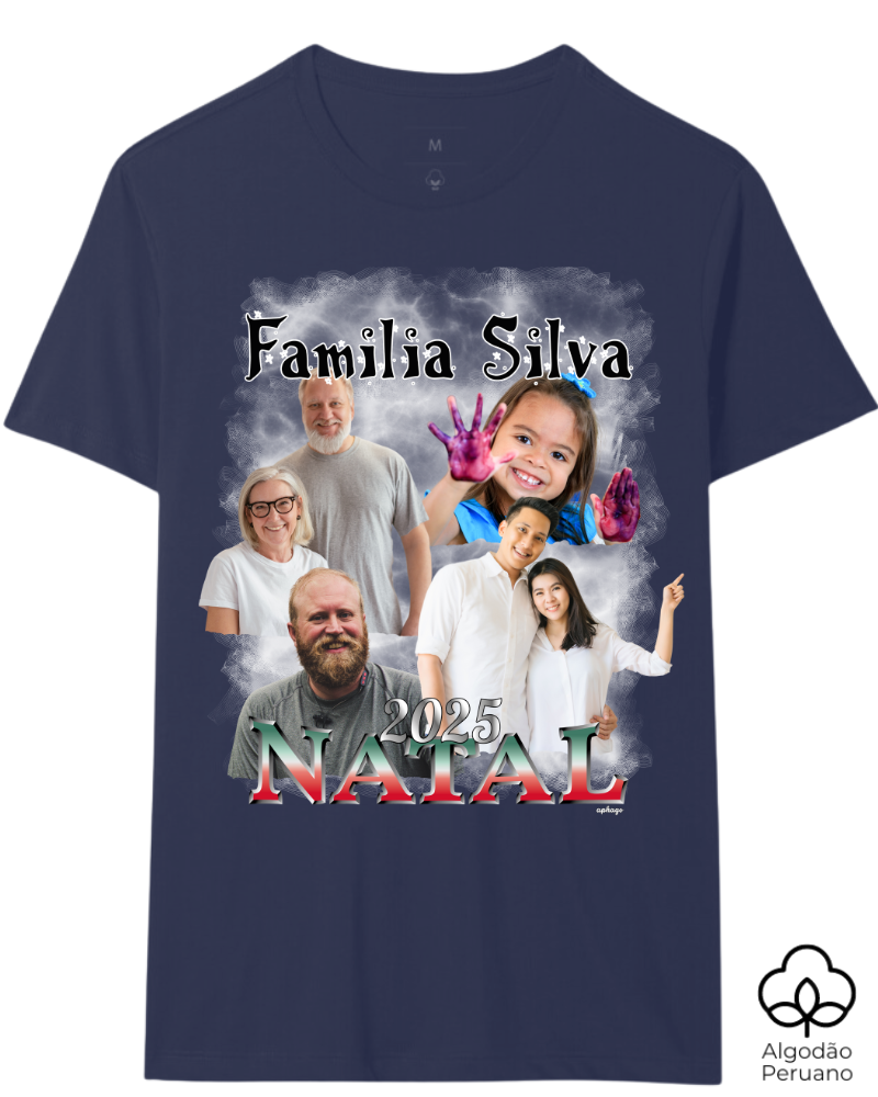 Minha Família Natalina Bootleg - Algodão Peruano