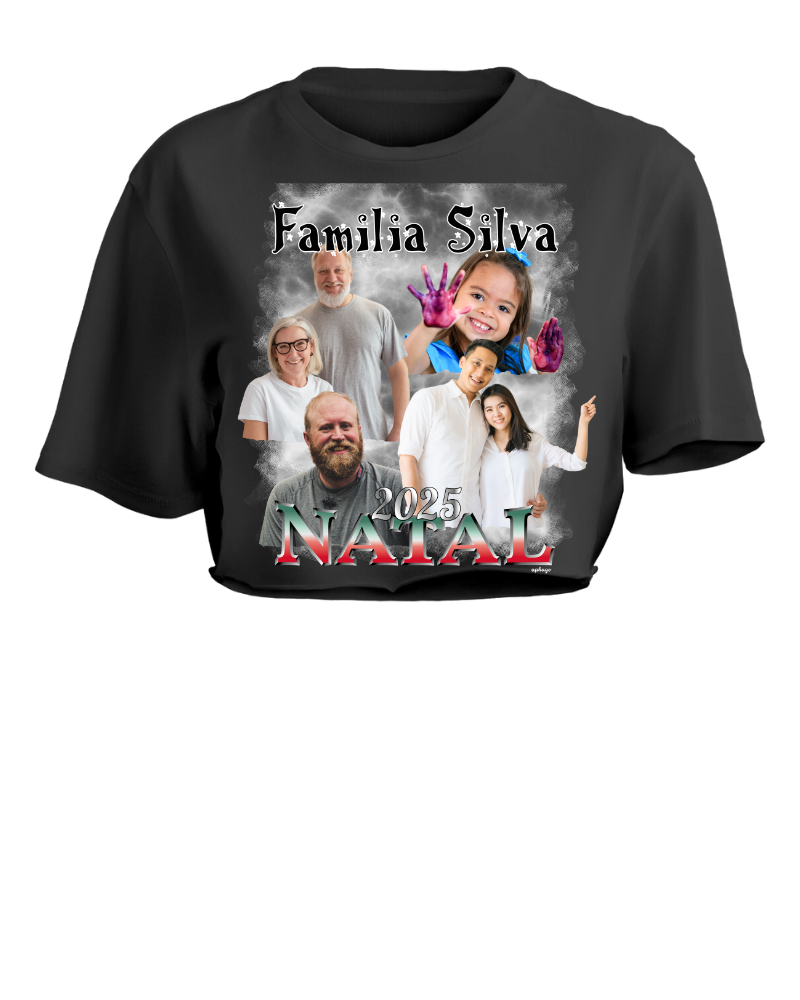 Minha Família Natalina Bootleg - Cropped e Regata